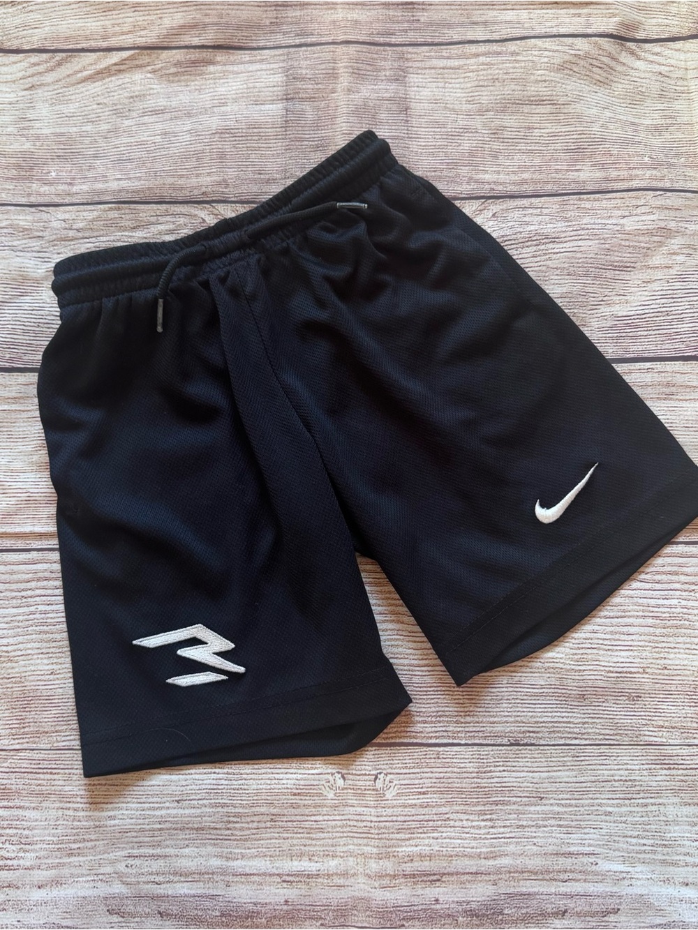 Nike Black Kids' Athletic Shorts with White Swoosh